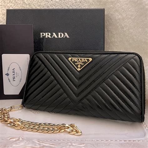 prada nappa impunture wallet|prada card holders.